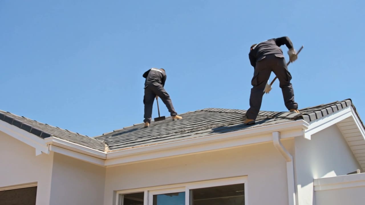 Asbestos Removal Johannesburg - contractors stripping asbestos cement roof sheets from a house roof
